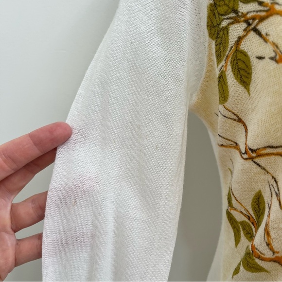 RARE Anthropologie Moth Aviary Gate Bird Cardigan Sweater Long line Y2K Medium - Picture 4 of 10